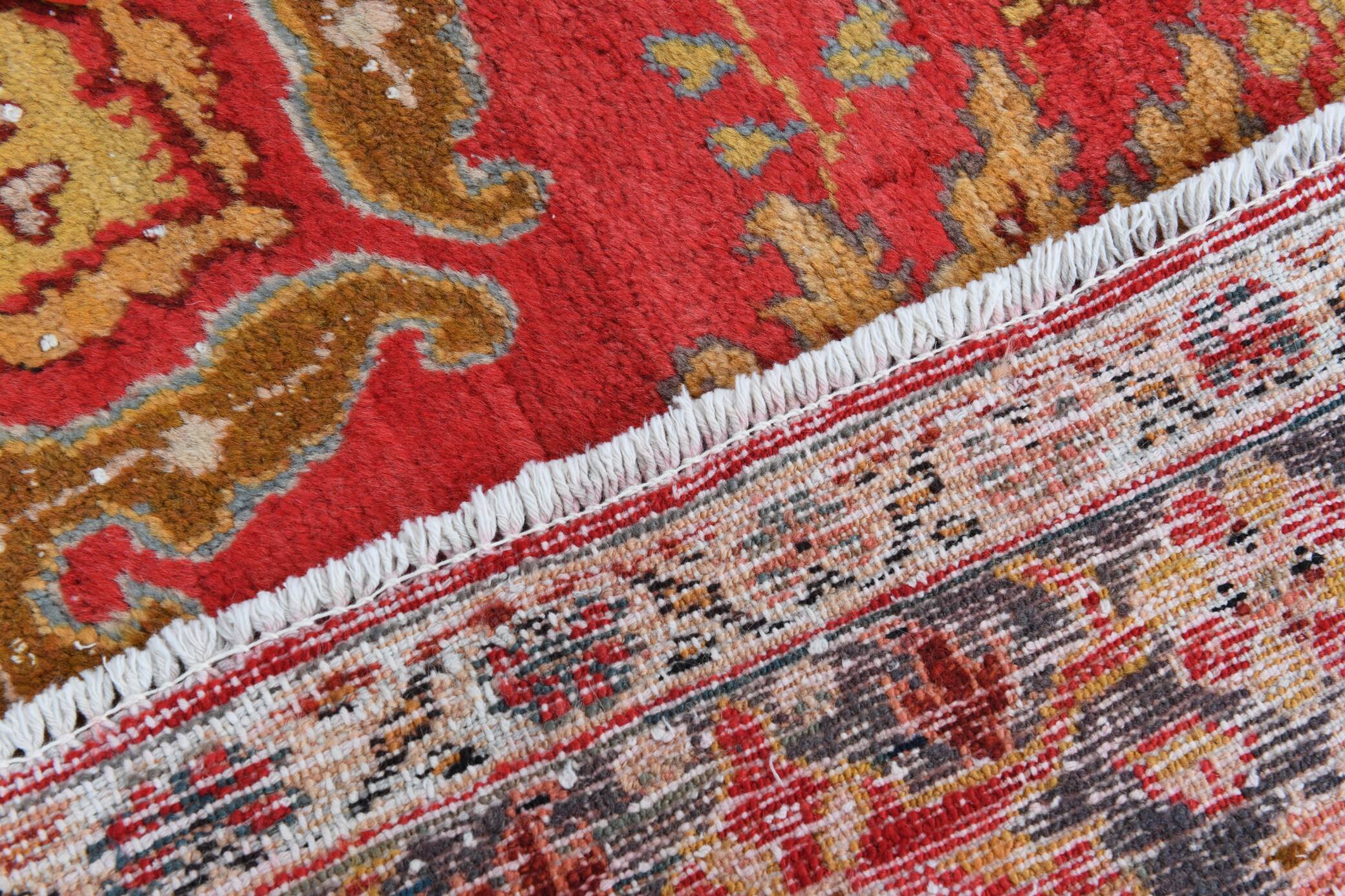 4x7 Rug For Bedroom Red Oriental Antique Vintage Rug, 122x214Cm