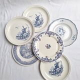 Gien blue dinner plates, St Amand