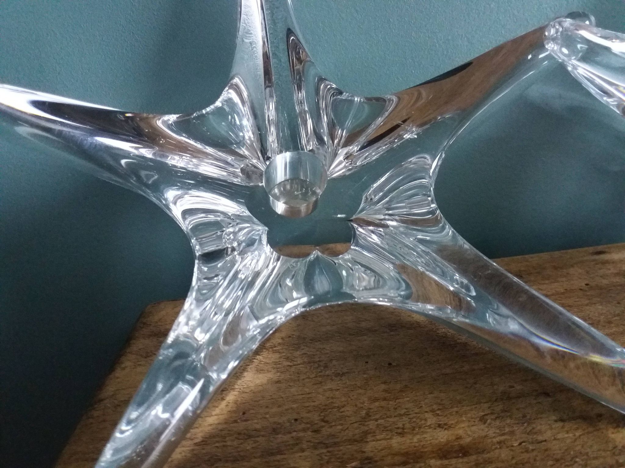Bougeoirs cristal Daum France étoile de mer