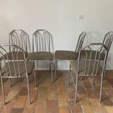 6 chrome metal chairs