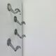 4 wall hooks in aluminium, 1950s