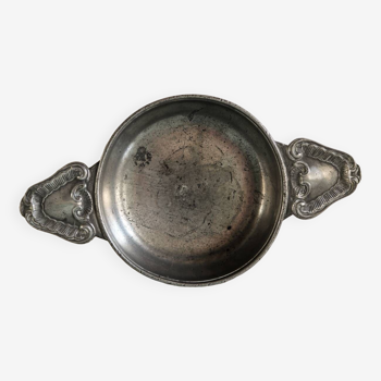 Old pewter bowl with ears