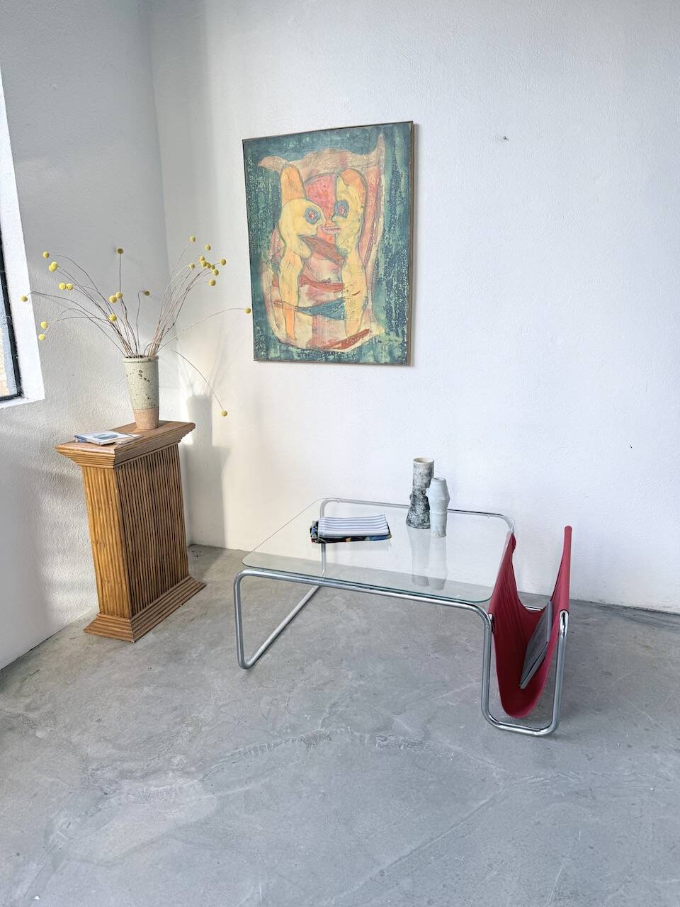 Table basse moderniste Bauhaus en acier tubulaire