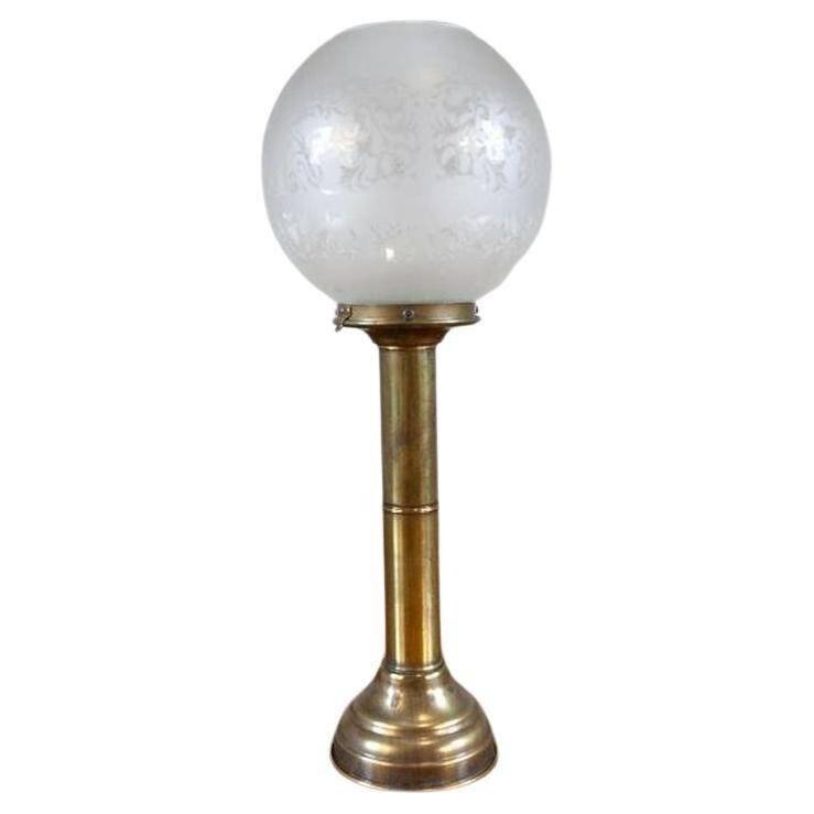 20th-Century Candleholders with Glass Shades, 1950s, Set of 2