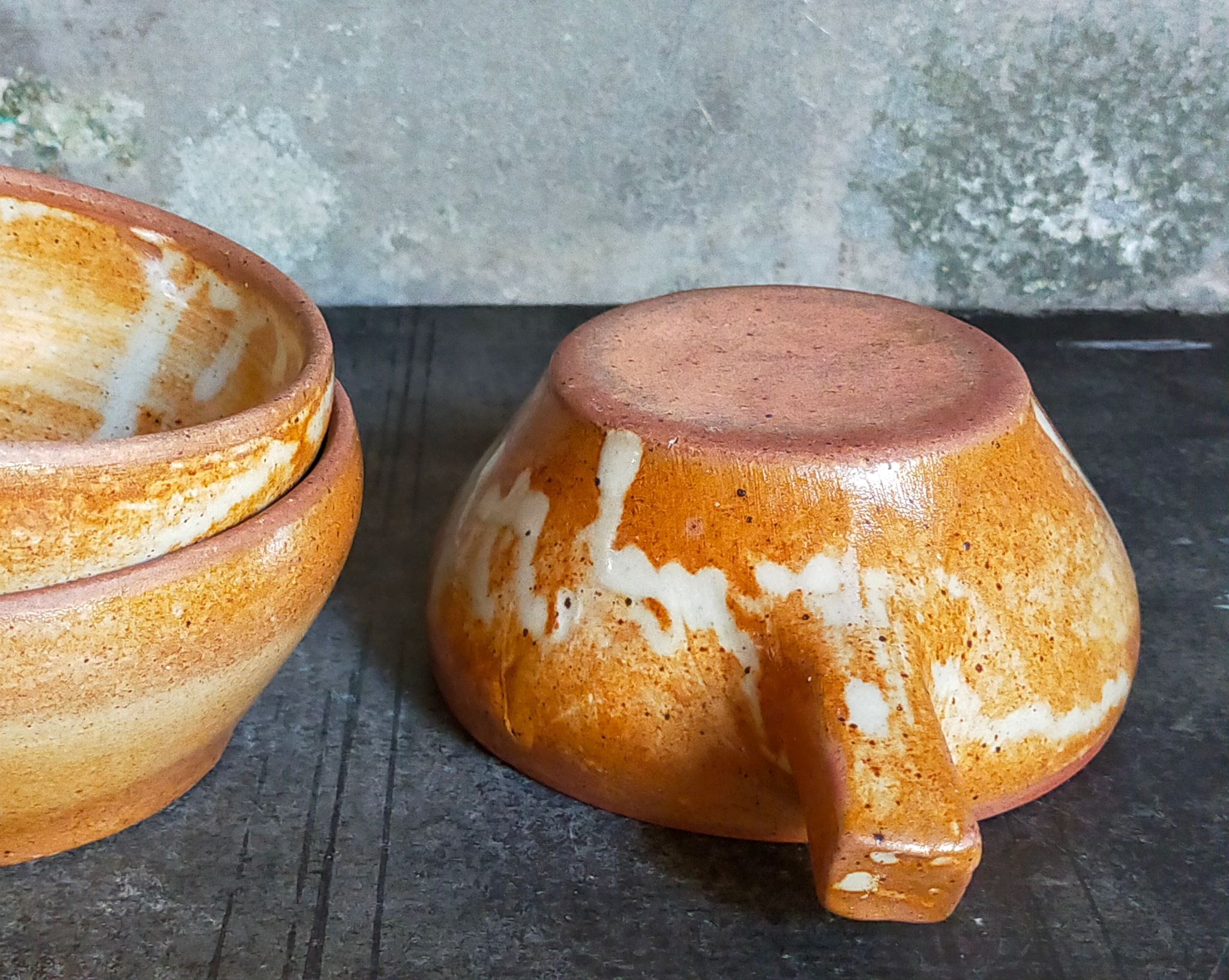 Three vintage marais sandstone bowls