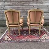 Paire de fauteuils cabriolets de style Louis XV