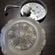 Wall ceiling lamp ø 21 cm frosted and amber glass 1960s moulded