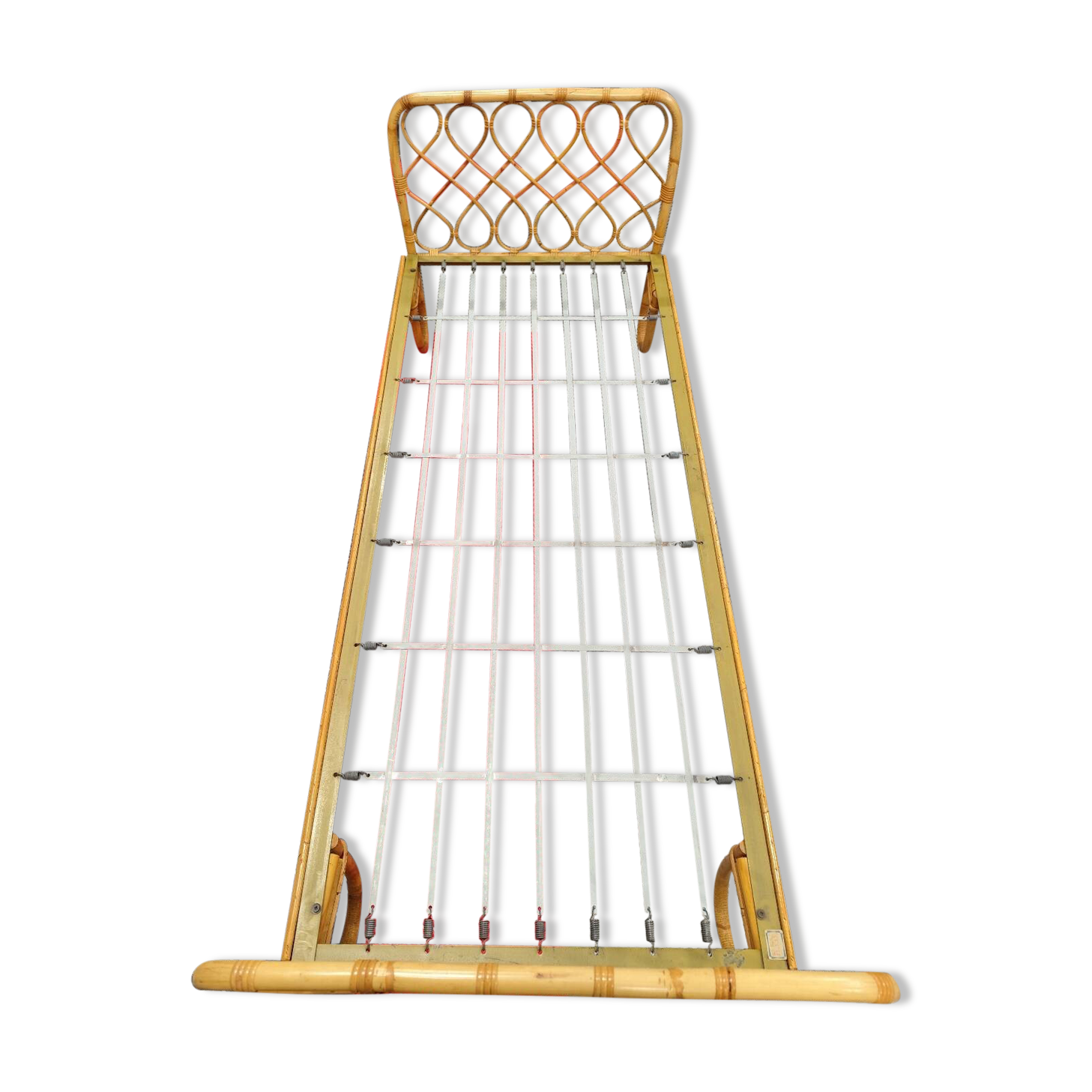 Vintage single bamboo bed from 1973