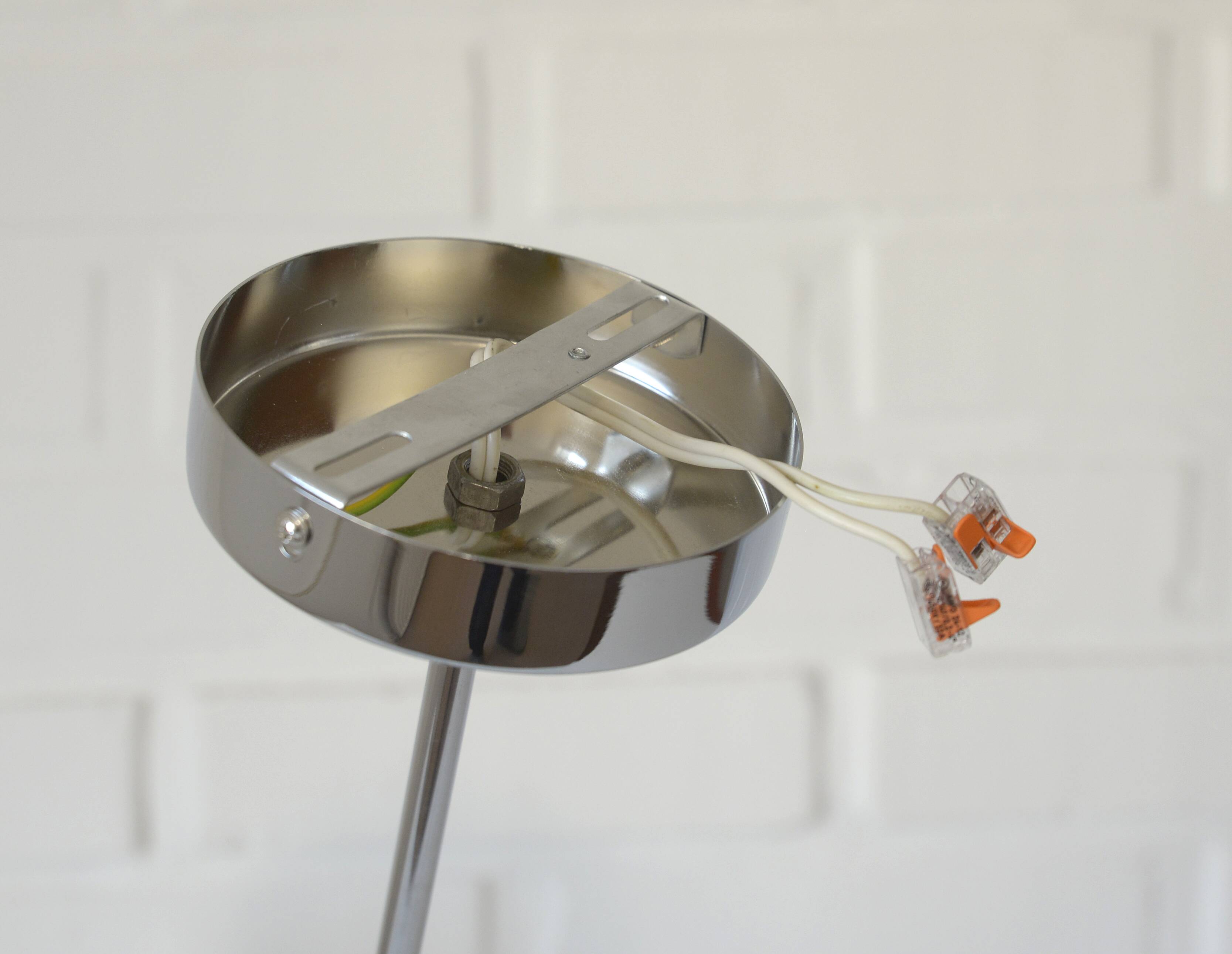 Vintage Pendant Light / Mid Century Modern Sputnik / Chrome Hanging Lamp