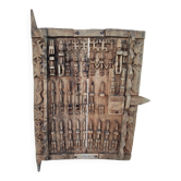 Old carved Dogon attic door – Mali – traditional lock
