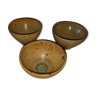 3 vintage enamelled stoneware bowls