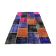 Distressed vintage turkish patchwork rug 251x170 cm wool large