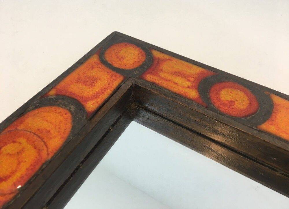 Ceramic mirror in shades of orange