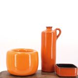 Vintage orange ceramic pot