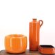Vintage orange ceramic pot
