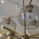 Holger Johansson, brass and grey glass chandelier, The Modern Scandinavian