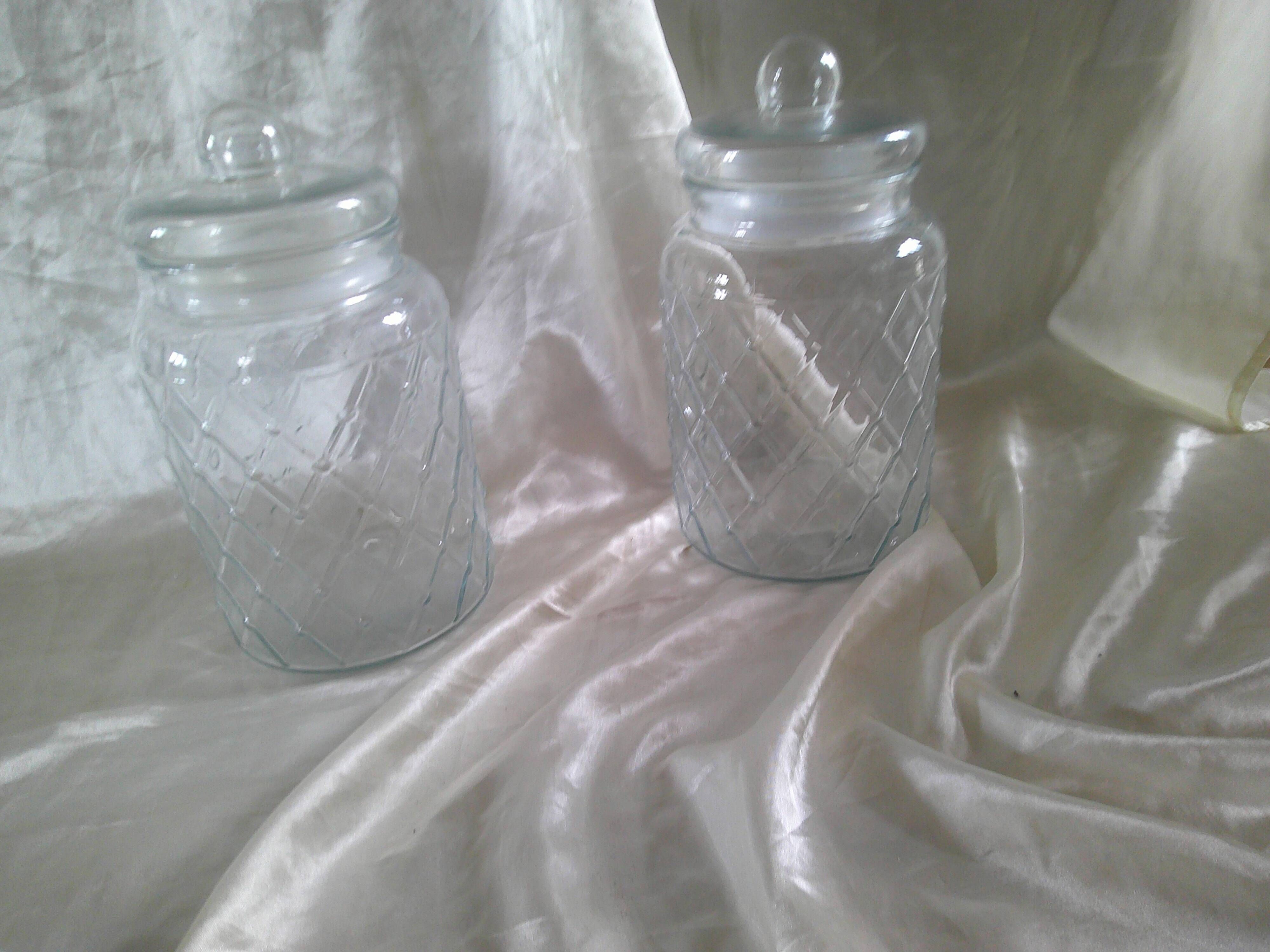 Set of 2 glass candy boxes