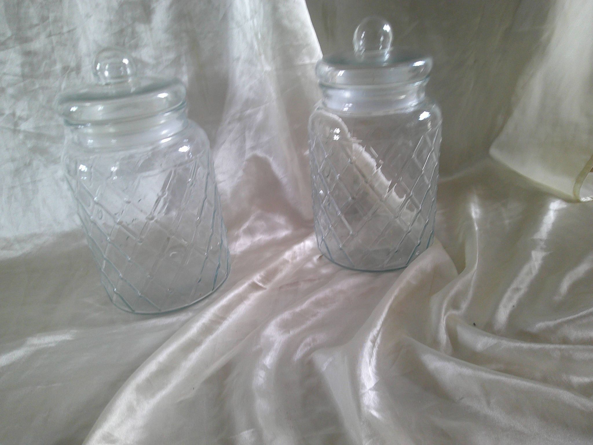 Set of 2 glass candy boxes