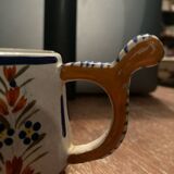 Quimper earthenware 6-sided cup
