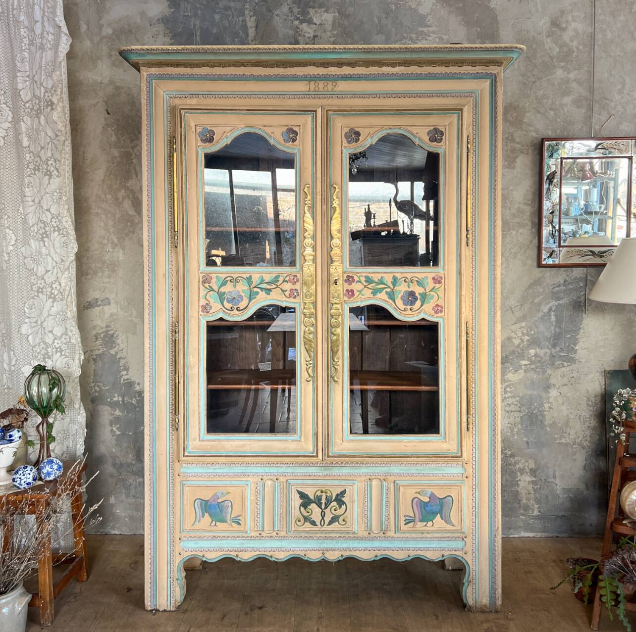 Painted antique wardrobe