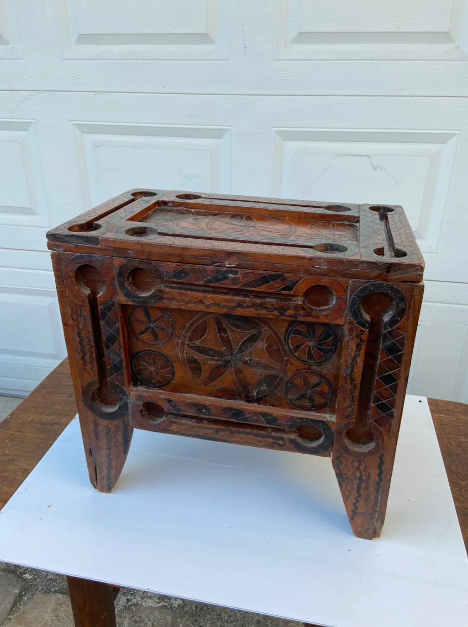 Set of Moroccan cedar wood chests