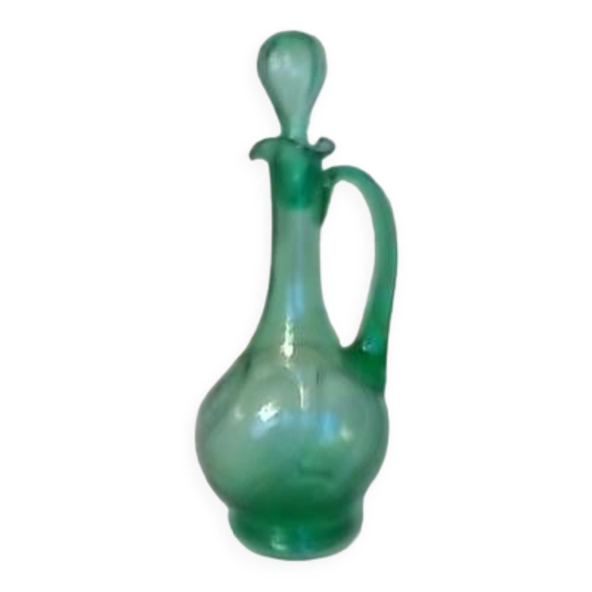 green glass carafe