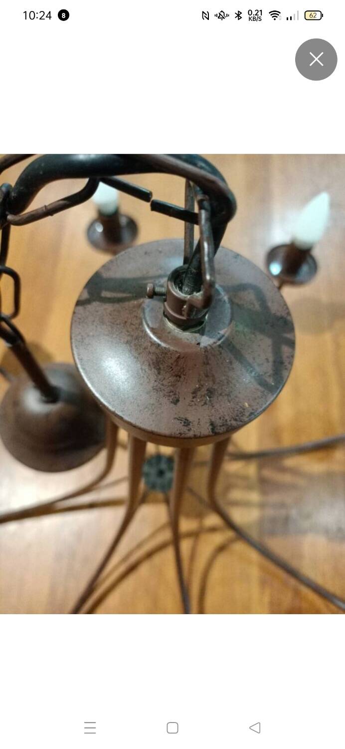 Brown metal chandelier