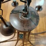 Brown metal chandelier