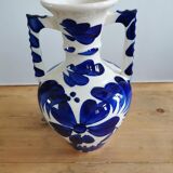 Baluster vase in painted ceramic decoration flowers