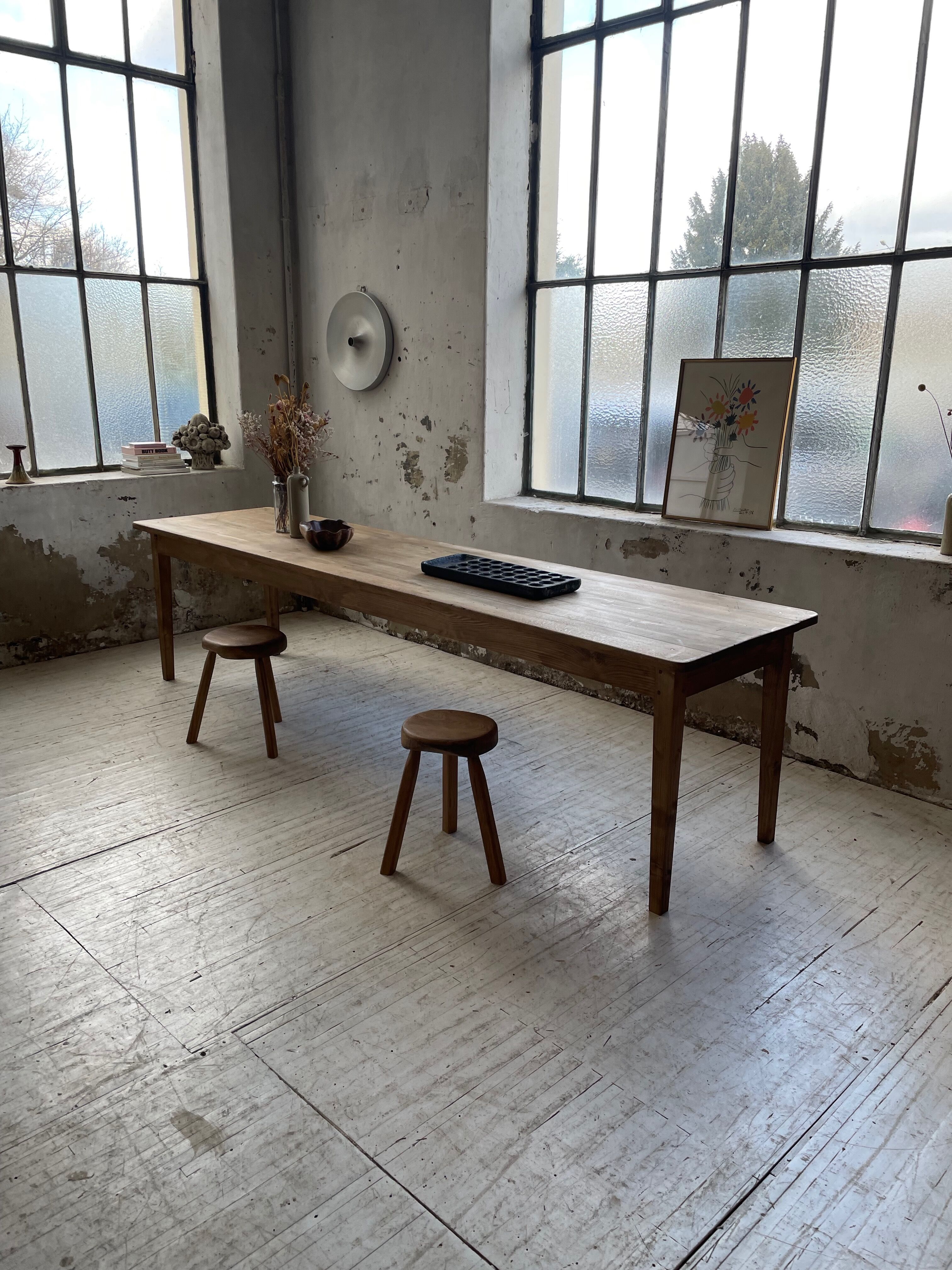 XL farmhouse table in beech and pine 3m