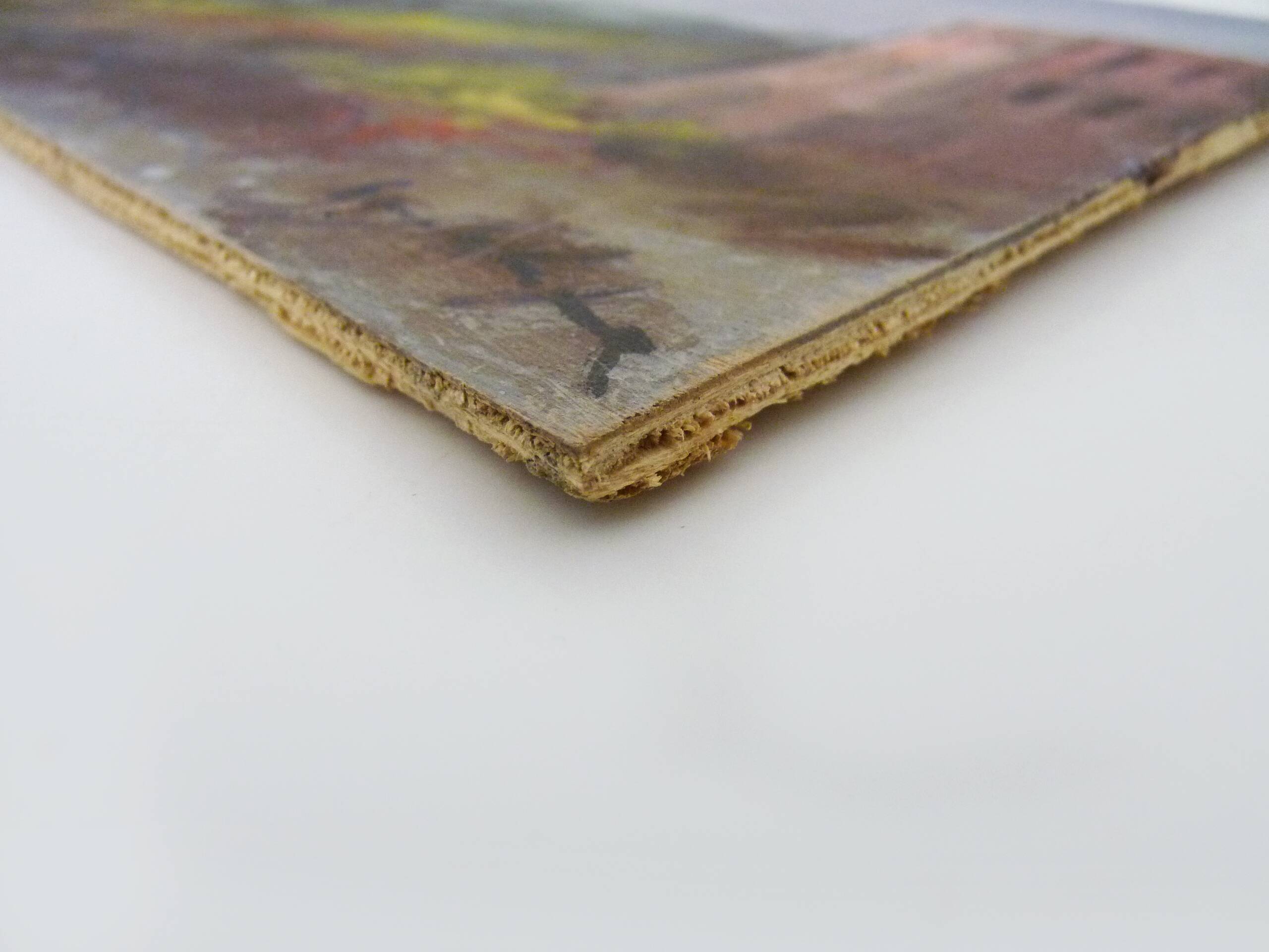 Oil on wood by Riccardo Capone sea view Italy 50s 60s