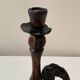 70s wooden candle holder