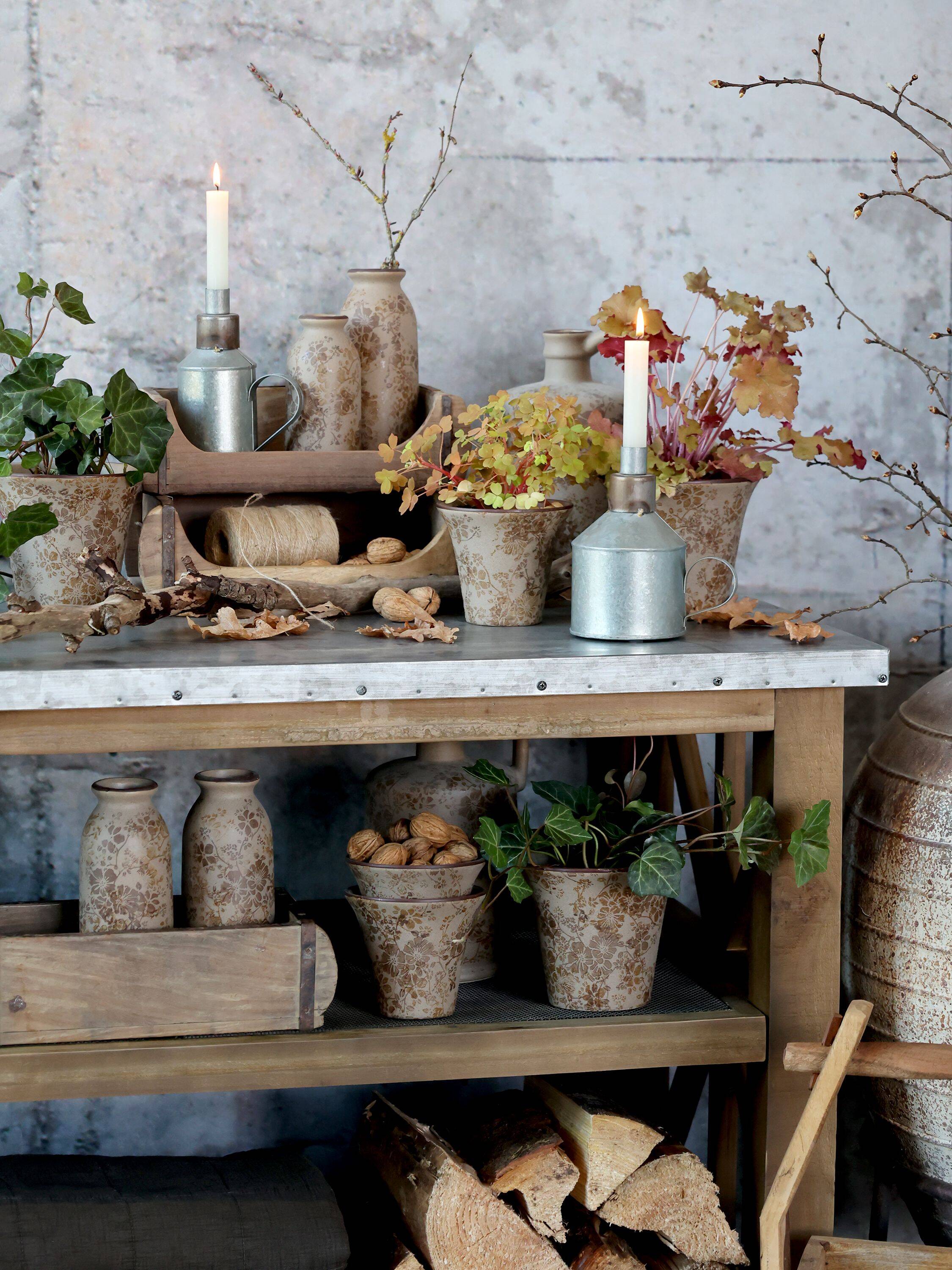 Îlot de cuisine en bois – Plateau zinc finition brute