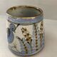 Ceramic mug vase Mexican craftsmanship signed bird flower
