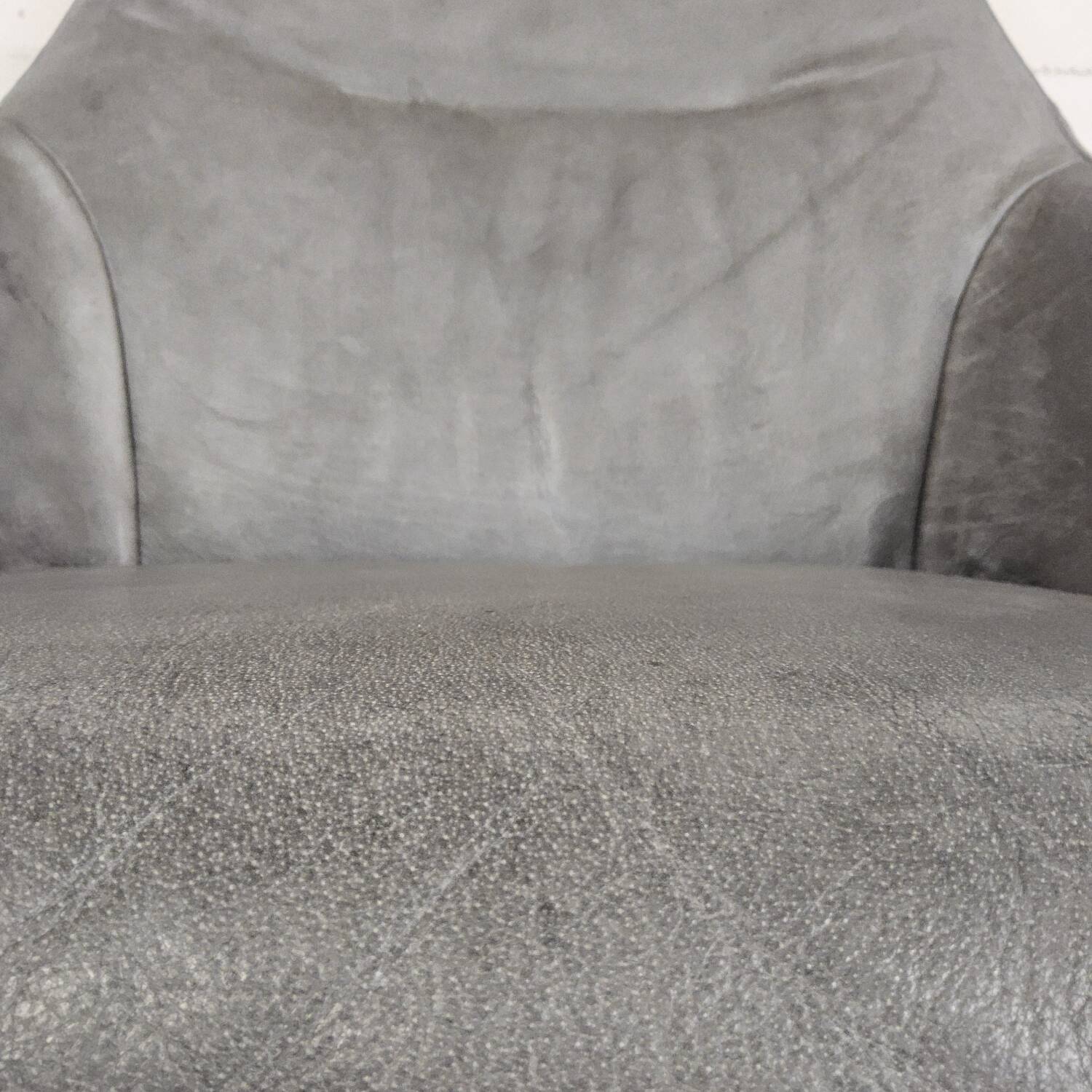 Grey leather swivel armchair Specter by DYYK (Almost new)