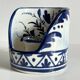 Blue ceramic hand candle holder vintage craft