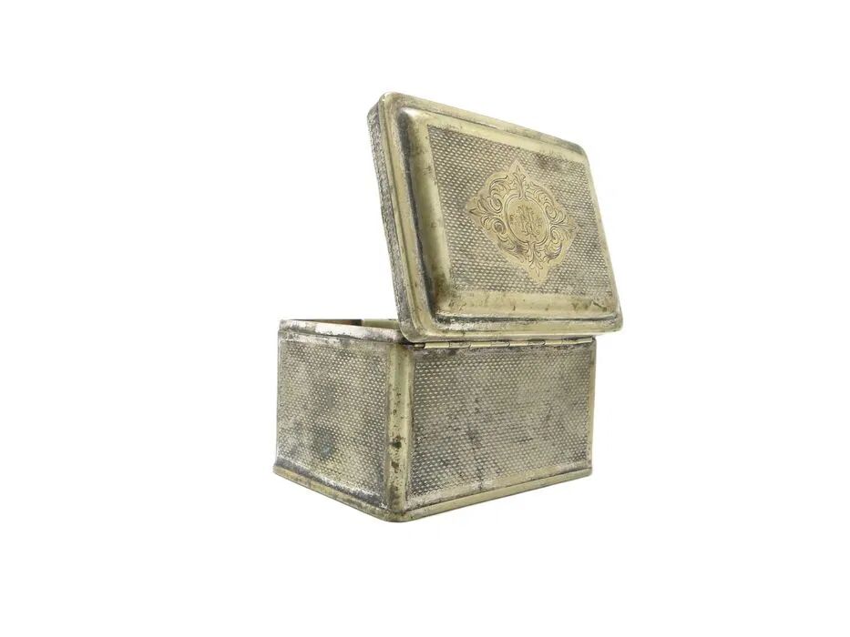 ABB Sugar Bowl, historicism, silver-plated brass, Austria, 19th century