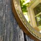 Oval wooden mirror 60s - 22x18cm