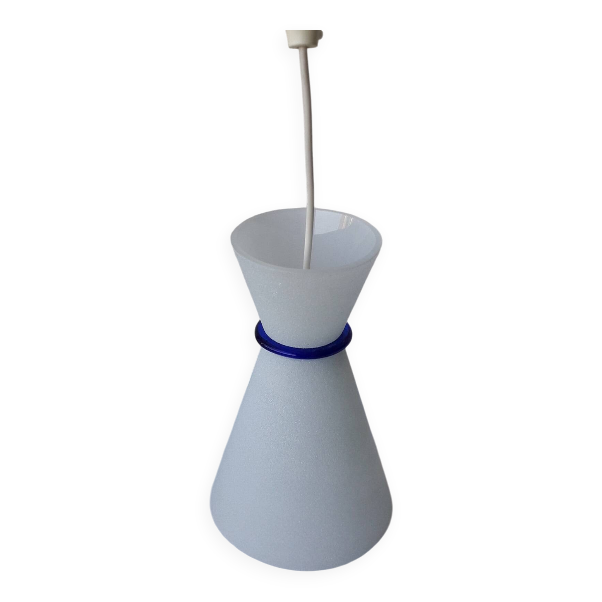 80s glass pendant light