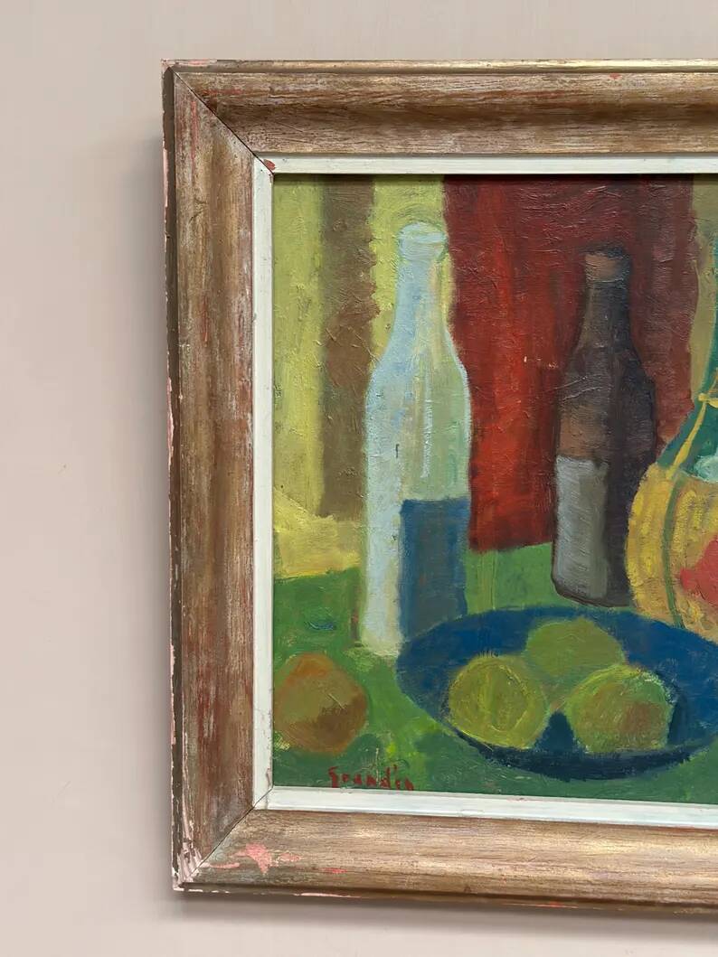 Original Swedish Oil on Panel – “Nature Morte” by Svän Grandin – Signed – Vintage & Framed