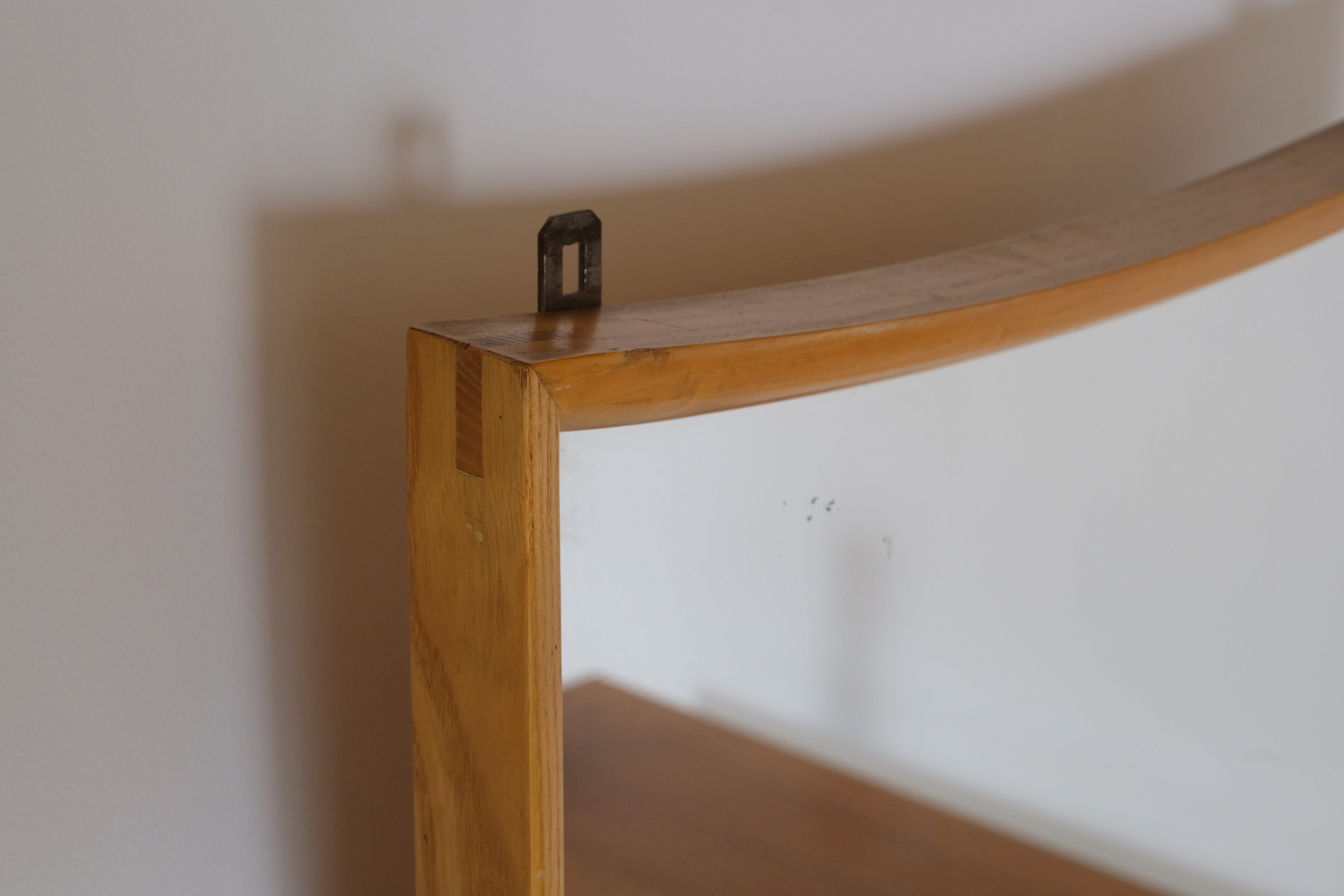 Solid oak mirror 1960s 50x114cm