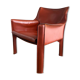 Cognac leather Cab lounge chair by Mario Bellini, 1970s