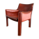 Cognac leather Cab lounge chair by Mario Bellini, 1970s