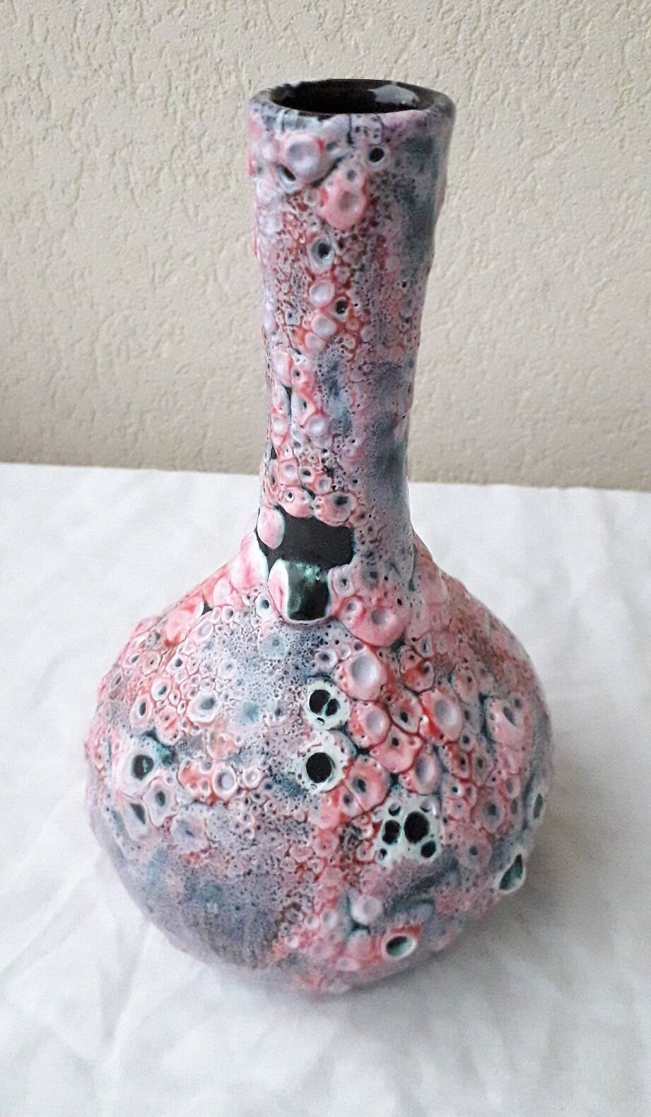 Fat lava pink vase