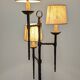 Brutalist tripod floor lamp with 3 lights in wrought iron, France circa 1950.