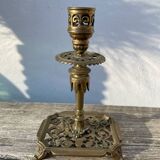 3 antique candlesticks in gold and silver metal