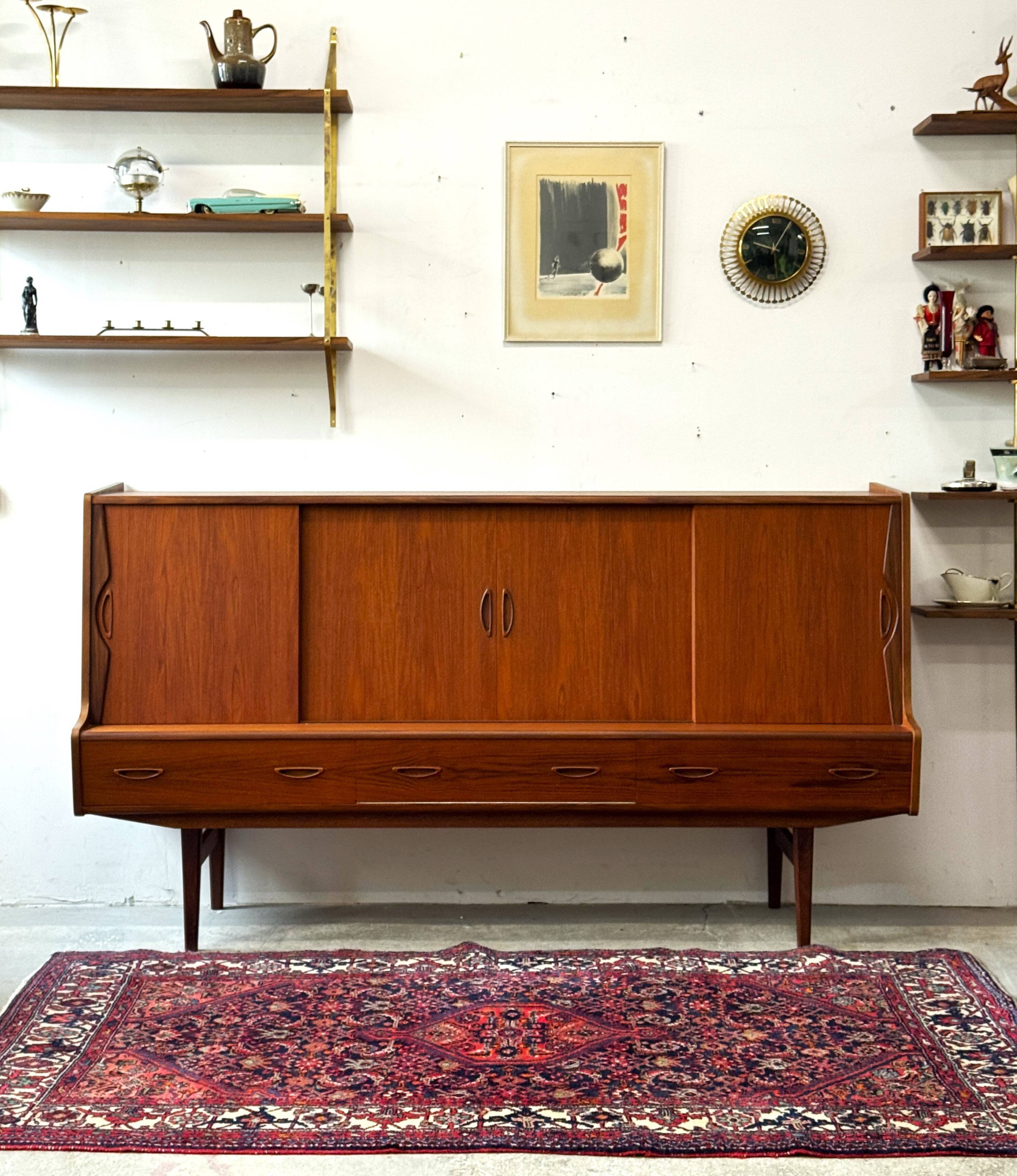 Teak Sideboard, Denmark 1960s/1970s, Mid-C Modern, Vintage