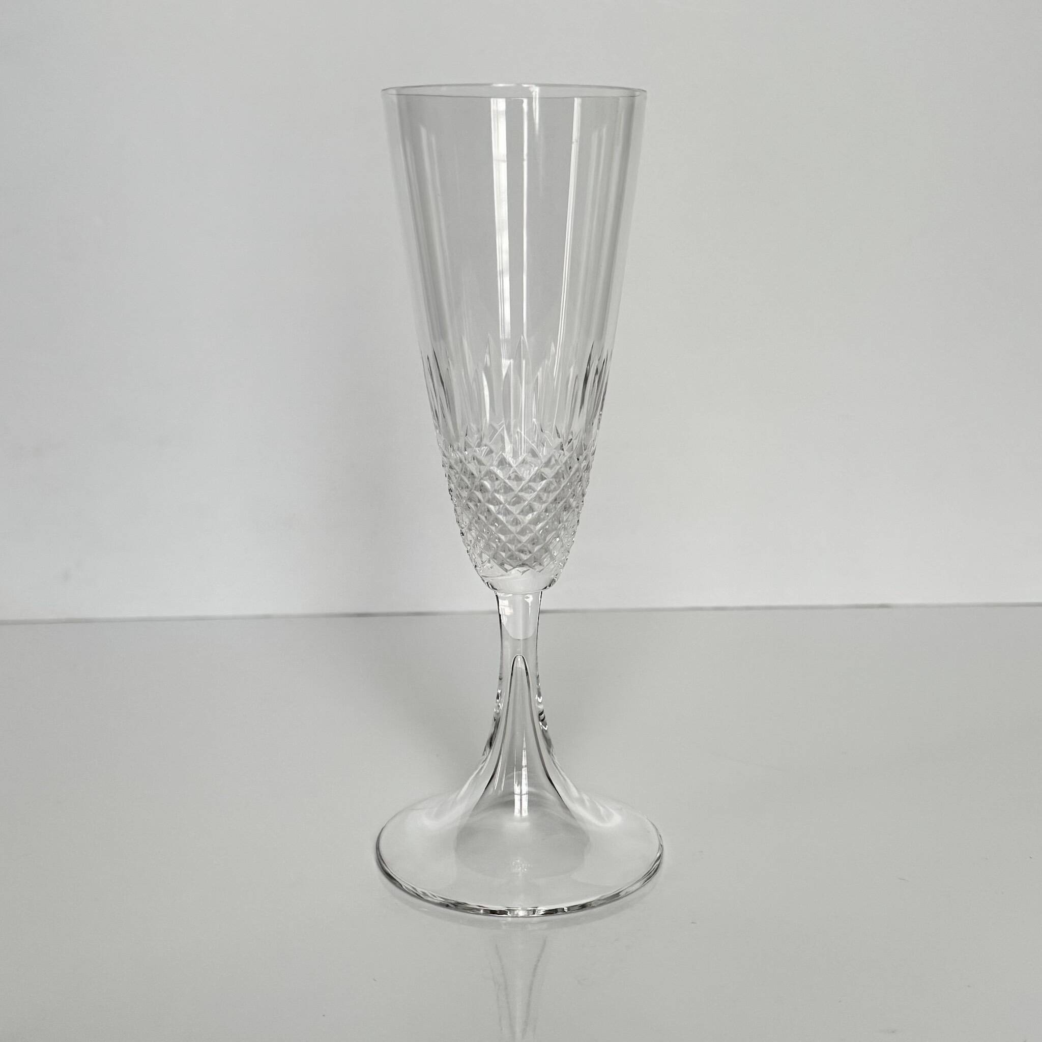 6 Champagne Flutes in Lalique Crystal | "Chinon" Model | 1960s