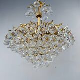 Hollywood Regency chandelier with crystal glass shades by Ernst Palme, Germany, 1960s