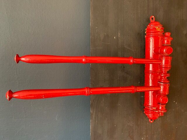 Antique wooden wall towel holder turned nineteenth